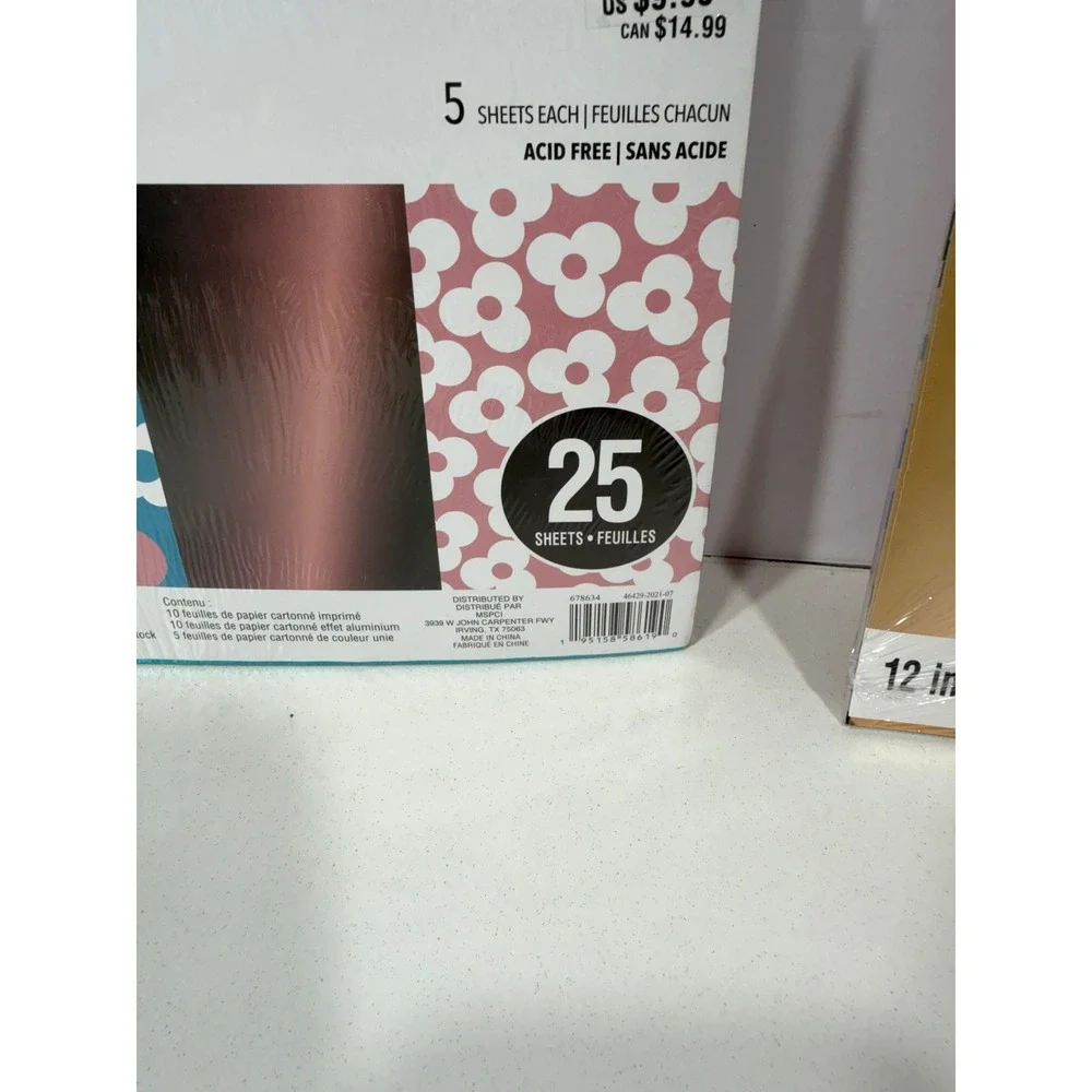 lot 2 Recollections Specialty Cardstock Paper 12x12 50 Sheets total Foil Floral